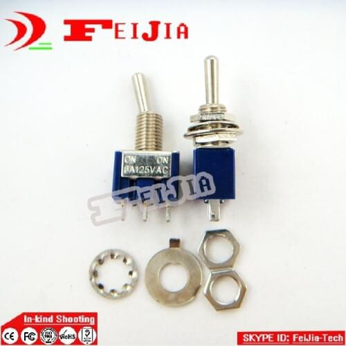 20Pcs/lot Miniature Toggle Switch MTS-102 SPDT 6A 125VAC/3A 250VAC Mini Switch Lever Switch 3 Pin ON/ON Free Shipping
