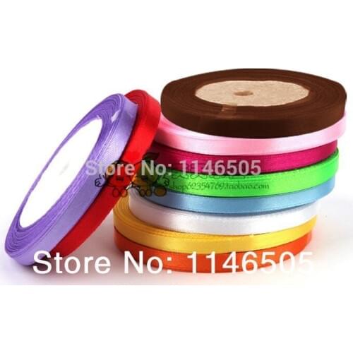 250yards clothes accessories multicolour ribbon 1cm 3/8'' solid color satin ribbon 10colors mixed packaging ribbon