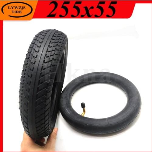 255x55 Inner and Outer Tyre for Childrens Tricycle Baby Carriage Parts 10 Inch Inflatable Wheel Tire