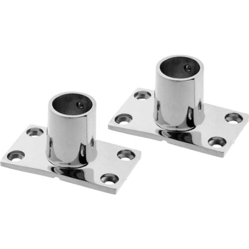2x Hand Rail Fitting 90 Deg Rectangular Base 7/8' Tube 316 Stainless Steel