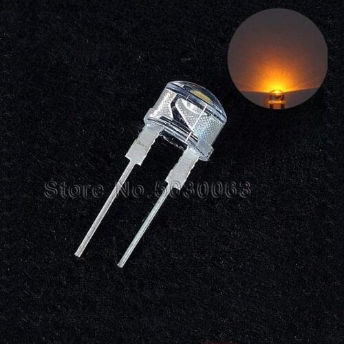50pcs/lot 8MM 0.5W straw hat Yellow LED light emitting diode bright F8 DIP Lamp beads astigmatism Water clear