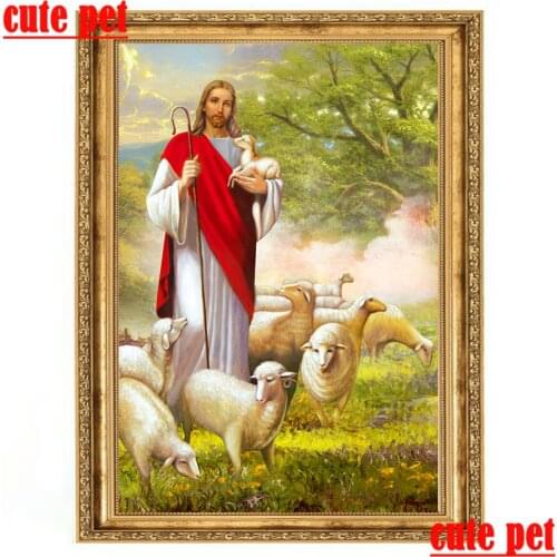 Lost Lamb 5d full diamond Jesus Art Religion Decoration DIY diamond painting Gift Square Diamond Round Diamond Mosaic gift