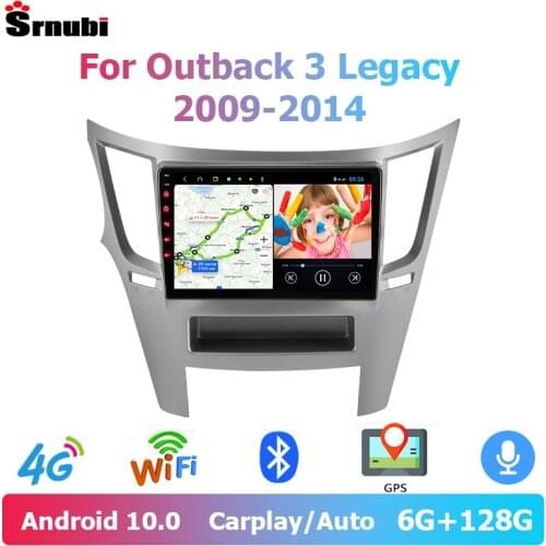 Srnubi Android 10 Car Radio for Subaru Outback 4 BR Legacy 5 2009 - 2014 Multimedia Player GPS Navigation 2 Din DVD with Frame