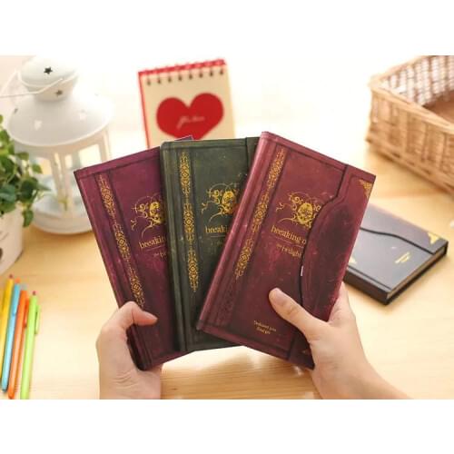 Twilight vintage diary notepad work 96 sheets Retro color magnetic buckle illustration creative gift chronicle thickening