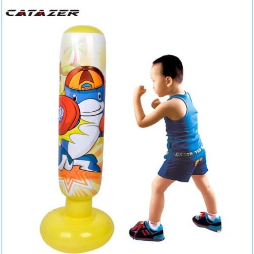 Children Fitness Inflatable Kids Sandbag Tumbler Punching Bag Home Gym Fitness Boxing Fight Training Stress Relief Toy