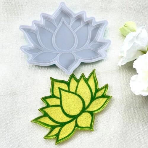 Diy lotus mirror silicone mold UV resin multi-purpose table coaster and other decorative accessories mold