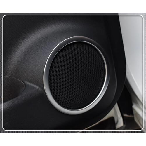 For Hyundai Kona Encino Kauai 2018 2019 ABS Chrome Inside Door Audio Speak Speaker Sound Ring lamp trim Car Accessories Styling