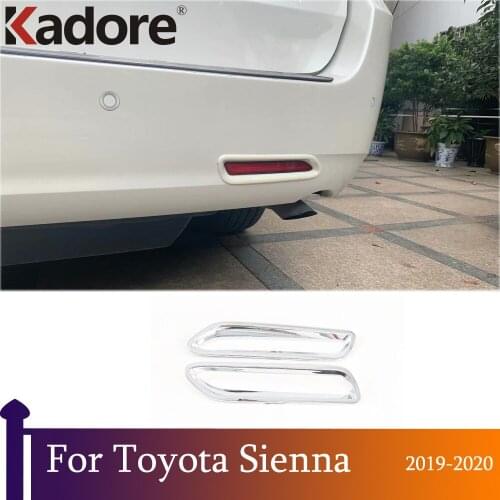 For Toyota Sienna 2019 2020 ABS Chrome Rear Fog Light Lamp Cover Trim Foglight Protector Sticker Accessories Car Styling