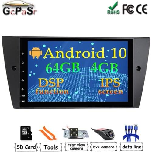 DSP IPS 9'' Android 10 In Dash Car Stereo Radio Multimedia Player for BMW E90 E91 E92 E93 with wifi BT GPS Navigation Head Unit