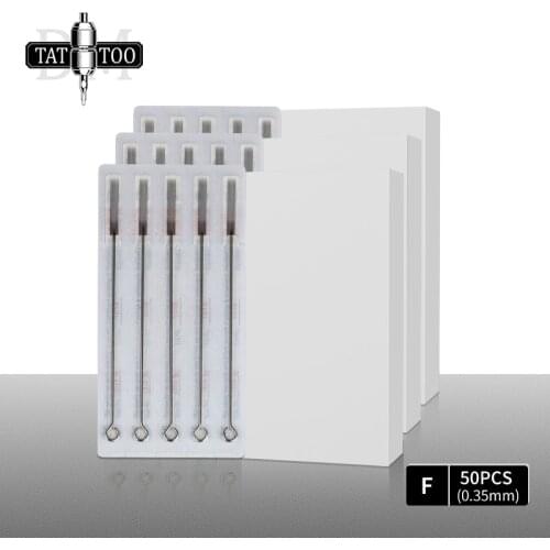 50pcs Stainless Steel Flat Tattoo Needles 5F 7F 9F 11F 13F 15F Disposable Tattoo Needle for Coil Tattoo Gun