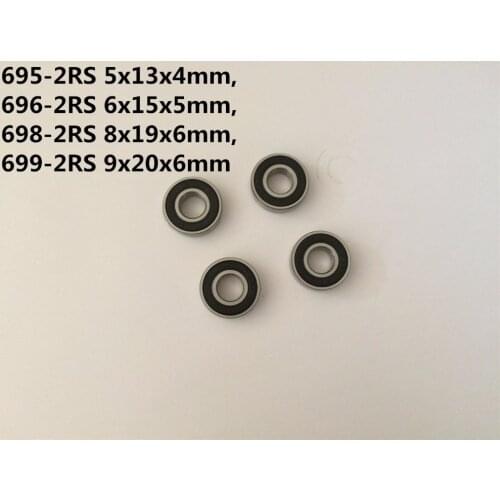 5-10pcs 694-2RS 695-2RS 696-2RS 698-2RS 699-2RS Mini Bearing Deep Groove Rubber Sealed Miniature Bearing Ball Bearings