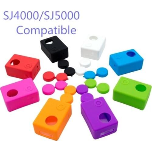 Clownfish Soft Silicone Gel Protective Case for SJCAM SJ4000/SJ5000 SJ7000 EKEN H9 SOOCOO C30 Action Camera Case and Lens Cover