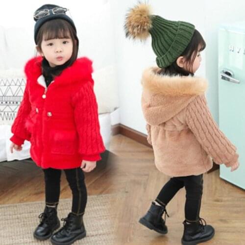 Baby Girls Autumn Winter Warm Thick Cotton Jacket Children Clothes Kids Christmas Outwear Jackets Hooded Coats 2 3 4 5 Years