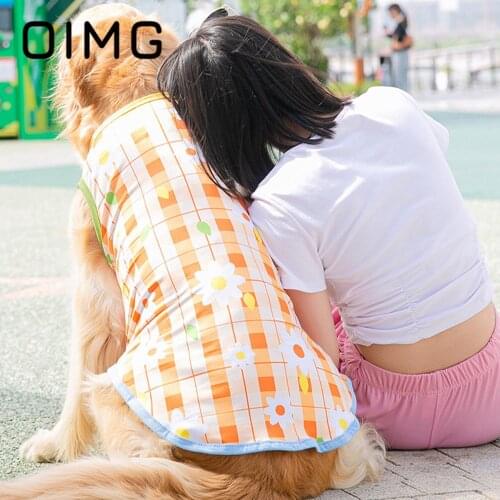 OIMG Big Dog Clothes Summer Watermelon Print Dog Shirts For Meduim Large Dogs Breathable Labrador Golden Retriever Pet Dog Tees