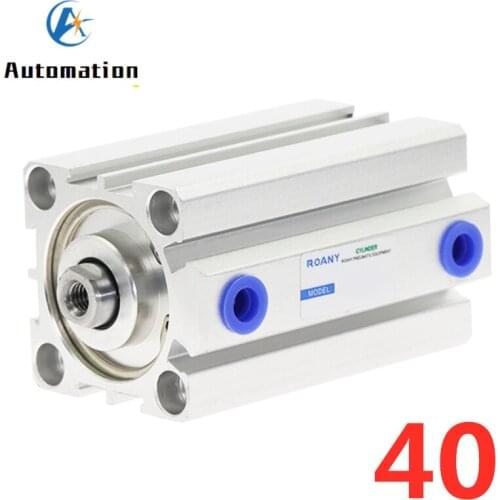 SDA Type Bore 40mm stroke 5/10/20/25/30/40/50/100mm double acting SDA40 compact air pneumatic piston cylinder Female