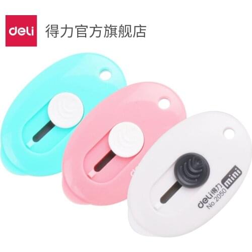 Deli 2050 candy color trumpet mini portable unpacking unboxing opening envelopes utility knife