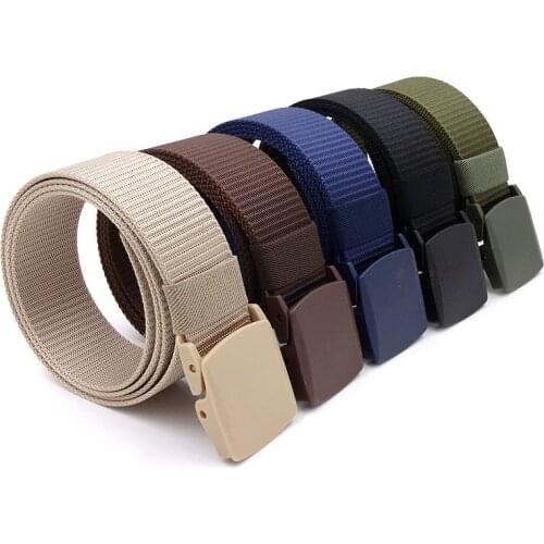 2020 New Canvas Military Training Belt Mens Womens Automatic Smooth Buckle Belts Outdoor Tactical Nylon Leisure Belt Cintos