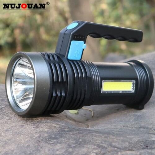 Handheld Searchlight LED Outdoor Lighting Camping Portable Lamp Strong Light Long-shot Rechargeable Built-in Battery Flashlights