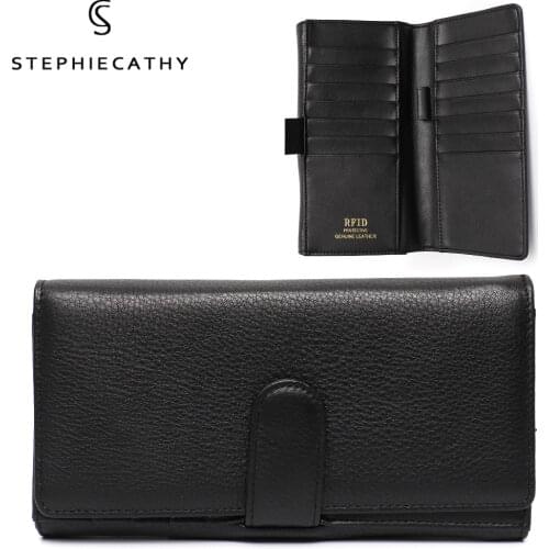 SC Luxury Real Leather Women Wallets Design RFID Functional Card Holders Purses Solid Color Ladies Fashion Clutches Set Handbags