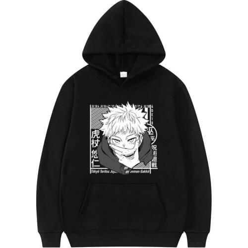 Japan Manga Style Jujutsu Kaisen Hoodie Itadori Yuji Pattern Print Hoodies Men Casual Fashion Hooded Women Harajuku Sweatshirt
