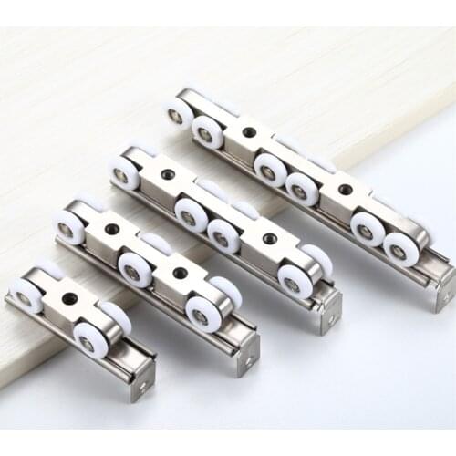 Pack of 1 set ) Hardware Stainless Steel Slide Doors Pulley Sliding Door Roller Bathroom Wardrobe Hanging Wheels For Furniture