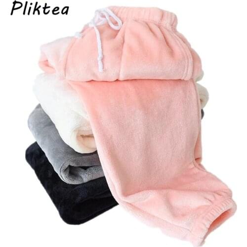 Women Wam Winter Home Pants Thick Flannel Home Clothes Winter Pajamas Pants Flannel Lounge Wear 2020 Warm Homewear