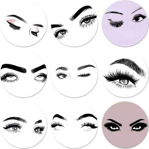 Eyelash And Eyebrow Drawing Icons Pins Badge Decoration Brooches Metal Badges For Clothes Backpack Decoration 58mm