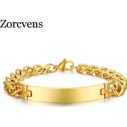 Modyle Gold Color 316L Stainless Steel Chain Bracelets Bangles Punk Rock Style Bracelet Men Jewelry