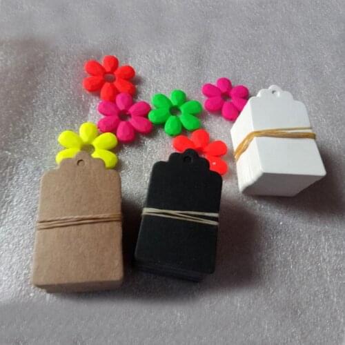 100pcs 5x3cm DIY Kraft Paper Tags Head Label Luggage Wedding/Party Note Blank price Hang tag Kraft Gift Wrapping Supplies