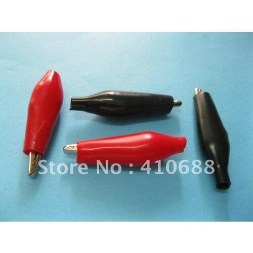 1000 Pcs Per Lot Red & Black 2 Color Alligator Clip Connector with Boot Clamp 27mm Small-sized S HIGH Quality HOT Sale