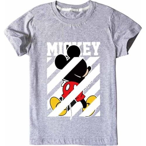 2-16Year Kids Summer T Shirt Disney Mini Mouse Anime Figures Cartoon Cute Printing Clothing Girls Boys Clothes Tops Toddler Tees