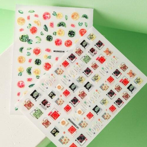 2020 DIY Colorful Nail Art Sticker Adhesive Sticker Decals Tool Summer Fruit Nail Art Tattoo Decoration Z0325-2