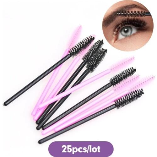 25 PCS Eyelash&Eyebrow Applicator Disposable Eyelash Mascara Brush Makeup Brush free shipping