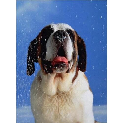 5DIY Diamond Embroidery,Animal Dog saint bernard pets 5Diamond Painting,Cross Stitch Diamond Mosaic,Needlework,Christmas E1546