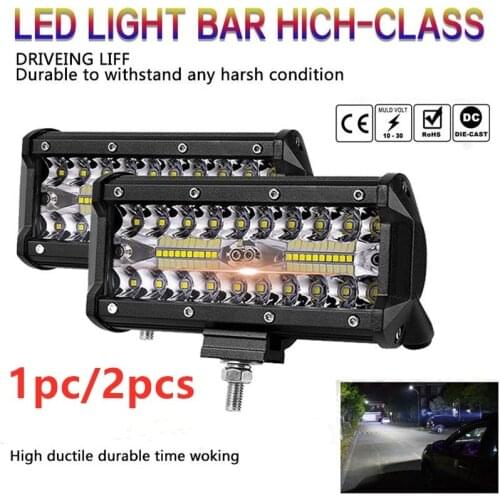 7 inch 400W LED Work Light Bar Flood Spot Beam Offroad 4WD SUV Driving Fog Lamp