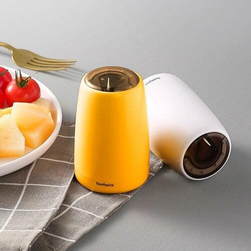 Nordic Push-Type Automatic Toothpick Box Plastic Toothpick Box round Toothpick Household Creative Automatic Push toothpick box