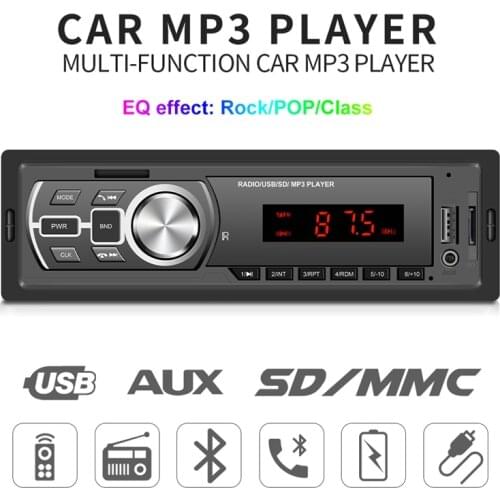 Novel-12V In-Dash 1 Din Car MP3 Multimedia Player Bluetooth Autoradio Car Stereo Radio FM Aux SD USB Car Stereo Receiver
