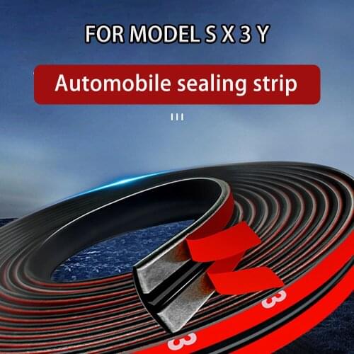Automobile Rubber Soundproof Sealing Strip for tesla model S X 3 Y Car Sunroof Seal Car Glass T-shaped Seal Dust Stickers