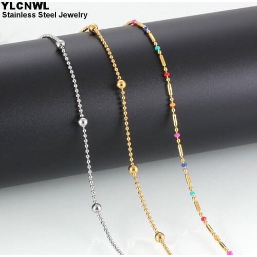 Genuine Stainless Steel Chain For Women Ladies Girl Thin Charm Gold Necklaces Fashion Jewelry Gift 17 20 23 26 30 Inch