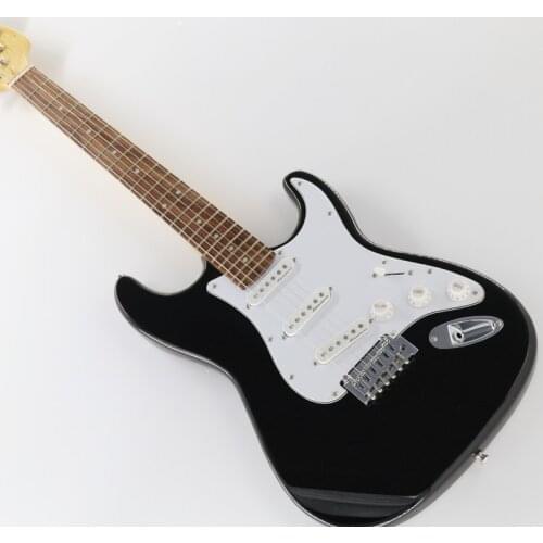 Black Shiny Electric Guitar, Rosewood fFngerboard, SSS Pickup, Free Shipping