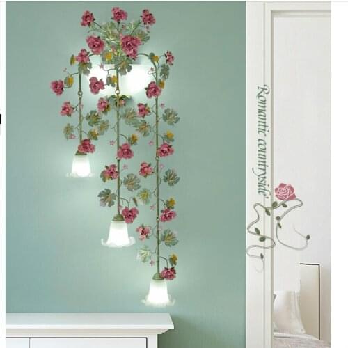 Decora 5 Lights D60cm H110cm Floral Wall Lamp Sconce Living Room LED Wall Light Fixtures Contemporary Hotel Wall Candle Lights