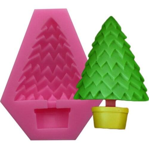 DIY Christmas Tree Cake Mould Kitchenware Fondant Christmas Chocolate Cake Decoration Silicone Mold Soap Cake Tool