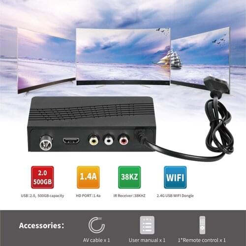 DVB-T2 Tuner Receiver HD 1080PSatellite Decoder TV TV Tuner DVB T2 DVB C USB Built-in Russian Manual For Monitor Adapter