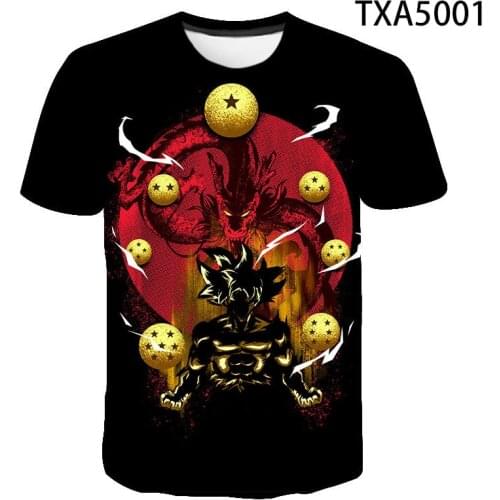 2020 New Summer Anime Printed 3D T-Shirt Dragon Men Women Children Summer Cool DBZ Tee Tops Streetwear T Shirt Boy Girl Kids