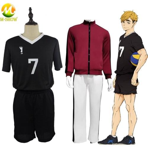 Haikyuu Miya Atsumu Cosplay Costume Black Suit Inarizaki High School Volleyball Jerseys Sportswear Jacket for Adult