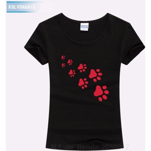 KOLVONANIG 2019 Summer Cat Paws Print Women Tshirt Cotton Funny Slim T Shirt For Lady Top Tee T-shirt For Girls Kawaii T-Shirt