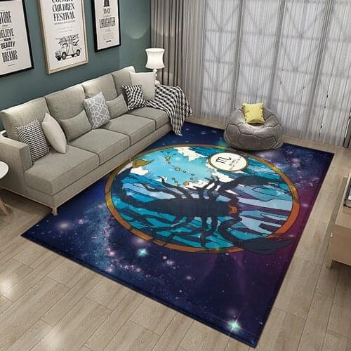 12Constellation Scorpio Rug Floor Mat Flannel Anti-slip Carpet Durable Carpet Floor Mat Decoration Living Bedroom Rug Room Home