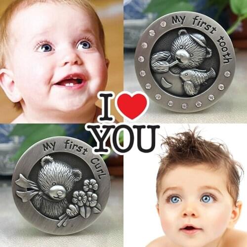 Metal Bear High-End Storage Box, Retro European Style Male Jewelry Box, Baby Lanugo Deciduous Teeth Collection Memorial Box