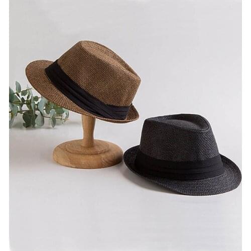 Mens Jazz Straw Hat Casual Panama Sun Hats for Women Summer Fashion Beach Hat for Male Fedora Visor Caps for Belt decorated hat