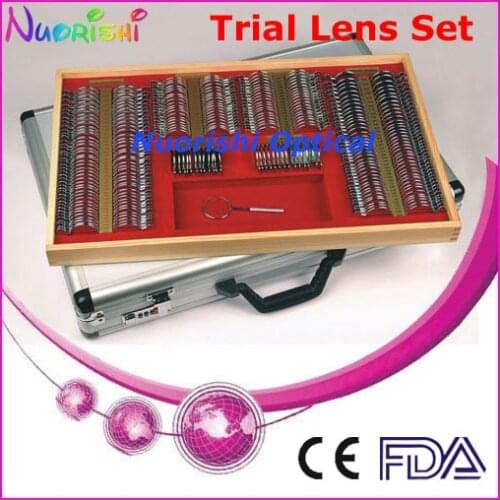 266AL-JS 268pcs Vision Test Trial Lens Set Shiny Metal Rim Aluminum Case Packed Lowest Shipping